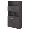 Bush Business Furniture Office 500 5 Shelf Bookcase W/ Doors in Storm Gray