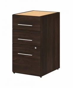 Bush Business Furniture Office 500 16W 3 Drawer File Cabinet in Black Walnut - Assembled