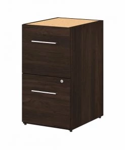 Bush Business Furniture Office 500 16W 2 Drawer File Cabinet in Black Walnut - Assembled