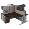 Bush Business Furniture Office, an Hour 4 Person L Shaped Cubicle Workstations, Mocha Cherry