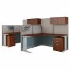 Bush Business Furniture Office, an Hour 2 Person L Shaped Cubicle Workstations, Hansen Cherry