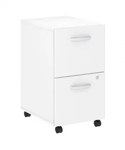 Bush Business Furniture Studio C 2 Drawer Mobile File Cabinet in White