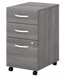 Bush Business Furniture Studio C 3 Drawer Mobile File Cabinet in Platinum Gray