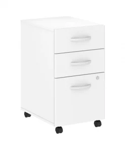 Bush Business Furniture Studio C 3 Drawer Mobile File Cabinet in White