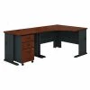 Bush Business Furniture Series A 48W Corner Desk W/ 36W Return and Mobile File Cabinet, Hansen Cherry and Galaxy