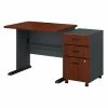 Bush Business Furniture Series A 36W Desk W/ Mobile File Cabinet in Hansen Cherry and Galaxy