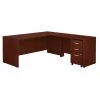 Bush Business Furniture Series C 72W L Shaped Desk W/ 48W Return and Mobile File Cabinet, Mahogany