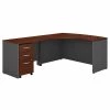 Bush Business Furniture Series C Left Handed L Shaped Desk W/ Mobile File Cabinet, Hansen Cherry
