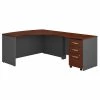 Bush Business Furniture Series C Right Handed L Shaped Desk W/ Mobile File Cabinet, Hansen Cherry