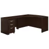 Bush Business Furniture Series C Left Handed L Shaped Desk W/ Mobile File Cabinet, Mocha Cherry