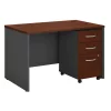 Bush Business Furniture Series C 48W x 30D Office Desk W/ Mobile File Cabinet in Hansen Cherry