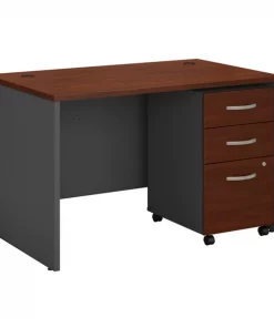 Bush Business Furniture Series C 48W x 30D Office Desk W/ Mobile File Cabinet in Hansen Cherry
