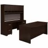 Bush Business Furniture Series C Bow Front Desk W/ Credenza, Hutch and Storage in Mocha Cherry