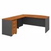 Bush Business Furniture Series C 72W Bow Front L Shaped Desk W/ 48W Return and Mobile File Cabinet, Natural Cherry
