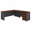 Bush Business Furniture Series C 72W Right Handed Corner Desk W/ 48W Return and Mobile File Cabinet, Hansen Cherry