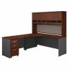 Bush Business Furniture Series C 72W Left Handed Corner Desk W/ Hutch and Mobile File Cabinet, Hansen Cherry