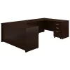Bush Business Furniture Series C 60W Right Handed Bow Front U Shaped Desk W/ Mobile File Cabinet, Mocha Cherry
