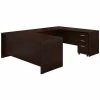 Bush Business Furniture Series C 72W x 30D U Shaped Desk W/ Mobile File Cabinet, Mocha Cherry