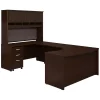 Bush Business Furniture Series C 60W Left Handed Bow Front U Shaped Desk W/ Hutch and Storage, Mocha Cherry