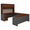 Bush Business Furniture Series C 72W U Shaped Desk W/ Hutch and Storage in Hansen Cherry