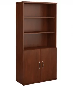 Bush Business Furniture Series C 36W 5 Shelf Bookcase W/ Doors in Hansen Cherry