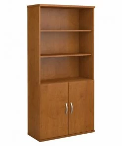 Bush Business Furniture Series C 36W 5 Shelf Bookcase W/ Doors in Natural Cherry