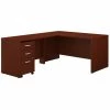Bush Business Furniture Series C 60W L Shaped Desk W/ 3 Drawer Mobile File Cabinet in Mahogany