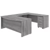 Bush Business Furniture Studio C 72W x 36D U Shaped Desk W/ Mobile File Cabinet, Platinum Gray