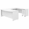 Bush Business Furniture Studio C 72W x 36D U Shaped Desk W/ Mobile File Cabinet in White