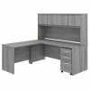 Bush Business Furniture Studio C 72W x 30D L Shaped Desk W/ Hutch, Mobile File Cabinet and 42W Return, Platinum Gray