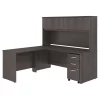 Bush Business Furniture Studio C 72W x 30D L Shaped Desk W/ Hutch, Mobile File Cabinet and 42W Return, Storm Gray