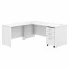 Bush Business Furniture Studio C 72W x 30D L Shaped Desk W/ Mobile File Cabinet and 42W Return, White
