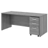 Bush Business Furniture Studio C 72W x 30D Office Desk W/ Mobile File Cabinet in Platinum Gray