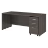 Bush Business Furniture Studio C 72W x 30D Office Desk W/ Mobile File Cabinet in Storm Gray