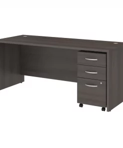Bush Business Furniture Studio C 72W x 30D Office Desk W/ Mobile File Cabinet in Storm Gray