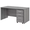 Bush Business Furniture Studio C 60W x 30D Office Desk W/ Mobile File Cabinet in Platinum Gray