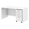 Bush Business Furniture Studio C 60W x 30D Office Desk W/ Mobile File Cabinet in White