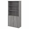 Bush Business Furniture Studio C 5 Shelf Bookcase W/ Doors in Platinum Gray