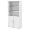 Bush Business Furniture Studio C 5 Shelf Bookcase W/ Doors in White