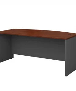 Bush Business Furniture Series C 72W x 36D Bow Front Desk in Hansen Cherry