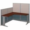 Bush Business Furniture Office, an Hour 65W x 65D L Shaped Cubicle Workstation, Hansen Cherry