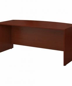 Bush Business Furniture Series C 72W x 36D Bow Front Desk in Mahogany