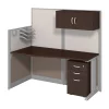 Bush Business Furniture Office, an Hour 65W x 33D Cubicle Workstation W/ Storage, Mocha Cherry