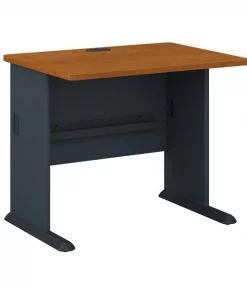 Bush Business Furniture Series A 36W Desk in Natural Cherry and Slate
