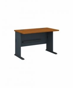 Bush Business Furniture Series A 48W Desk in Natural Cherry and Slate