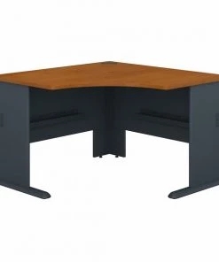 Bush Business Furniture Series A 48W Corner Desk in Natural Cherry and Slate