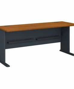 Bush Business Furniture Series A 72W Desk in Natural Cherry and Slate