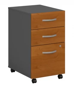 Bush Business Furniture Series C 3 Drawer Mobile File Cabinet in Natural Cherry - Assembled