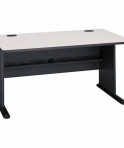 Bush Business Furniture Series A 60W Desk in Slate and White Spectrum