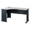 Bush Business Furniture Series A Left Corner Desk in Slate and White Spectrum